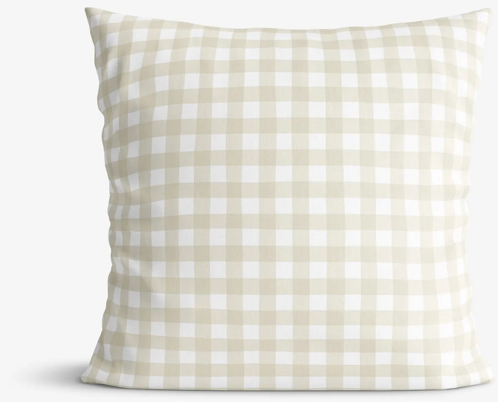 Goldea dekoračná obliečka na vankúš - béžové kocky 40 x 40 cm