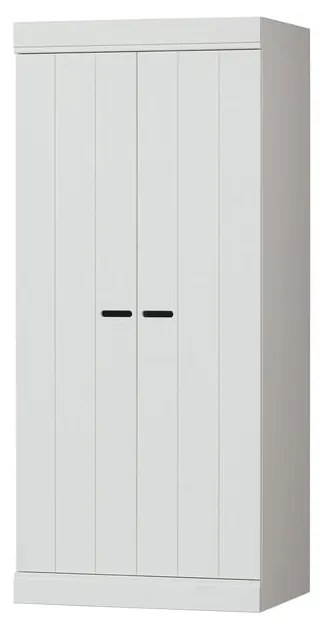 Biela šatníková skriňa z borovicového dreva 77x175 cm Connect – WOOOD