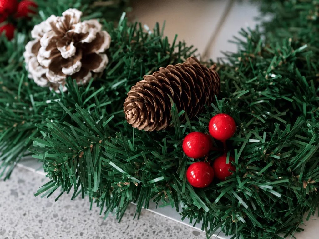Adventný veniec na dvere COSY GLOW 50 cm s LED osvetlením