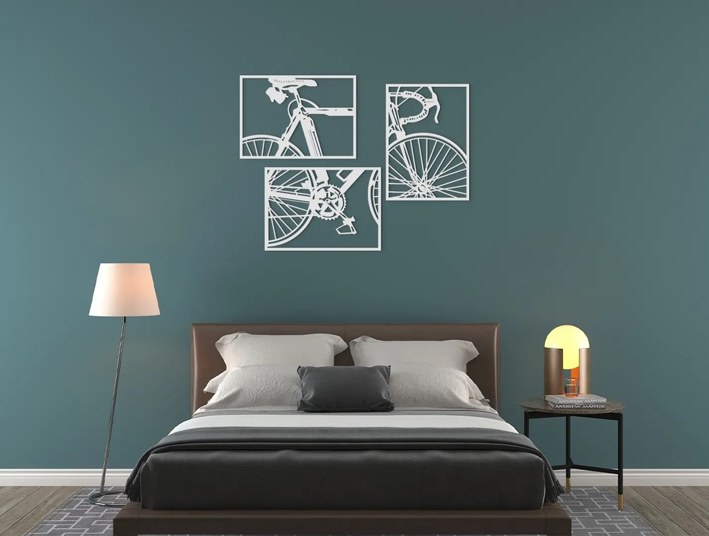 drevko Viacdielny obraz Bicykel Rozmer obrazu: 44,5 x 58 cm, Farba dekorácie: Čierna