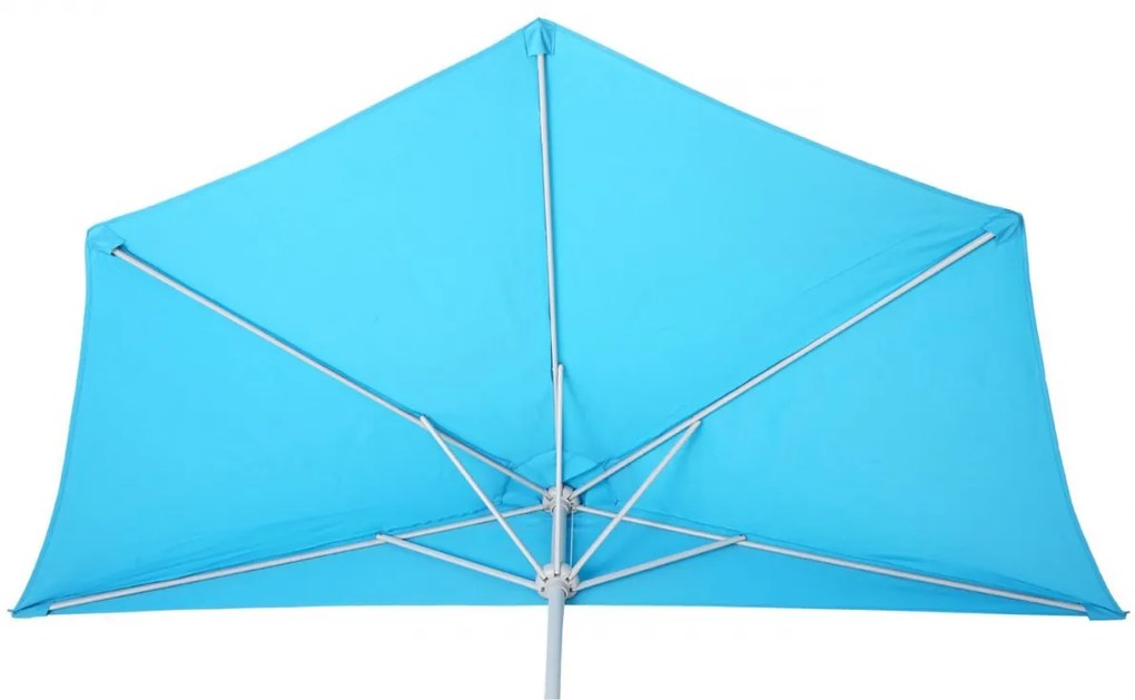 Slnečník polkruh Parla - polyester/hliník - 270cm tyrkysová so stojanom
