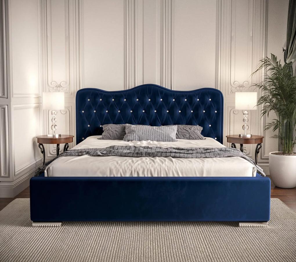 Moderná čalúnená posteľ ROYAL - Drevený rám,120x200