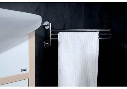 SAPHO XR407 X-Round trojitý držiak na uteráky otočný 45 cm, strieborná