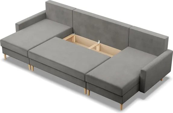 Sedacia súprava BLANK Elegant v tvare U svetlosivá