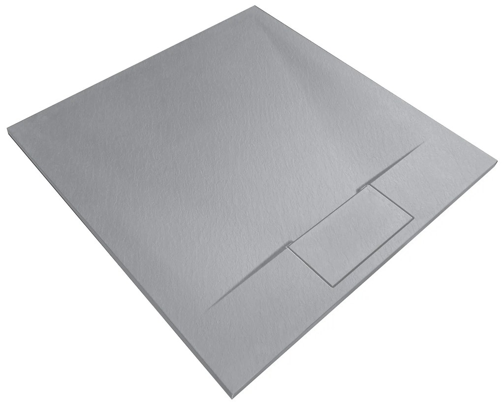 Rea Bazalt, sprchová vanička 90x90x2,5 cm + nízky sifón, šedá, REA-K4105