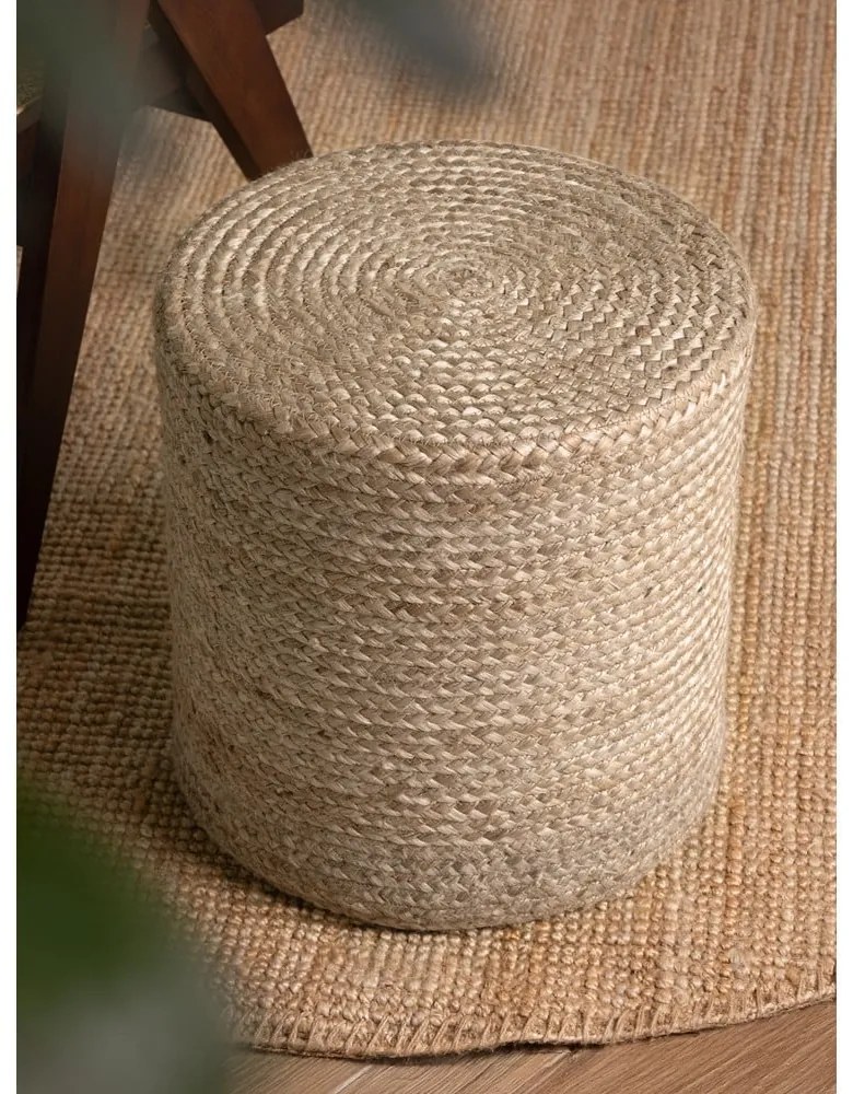 Sivobéžový taburet Jutta Greige – Hanse Home