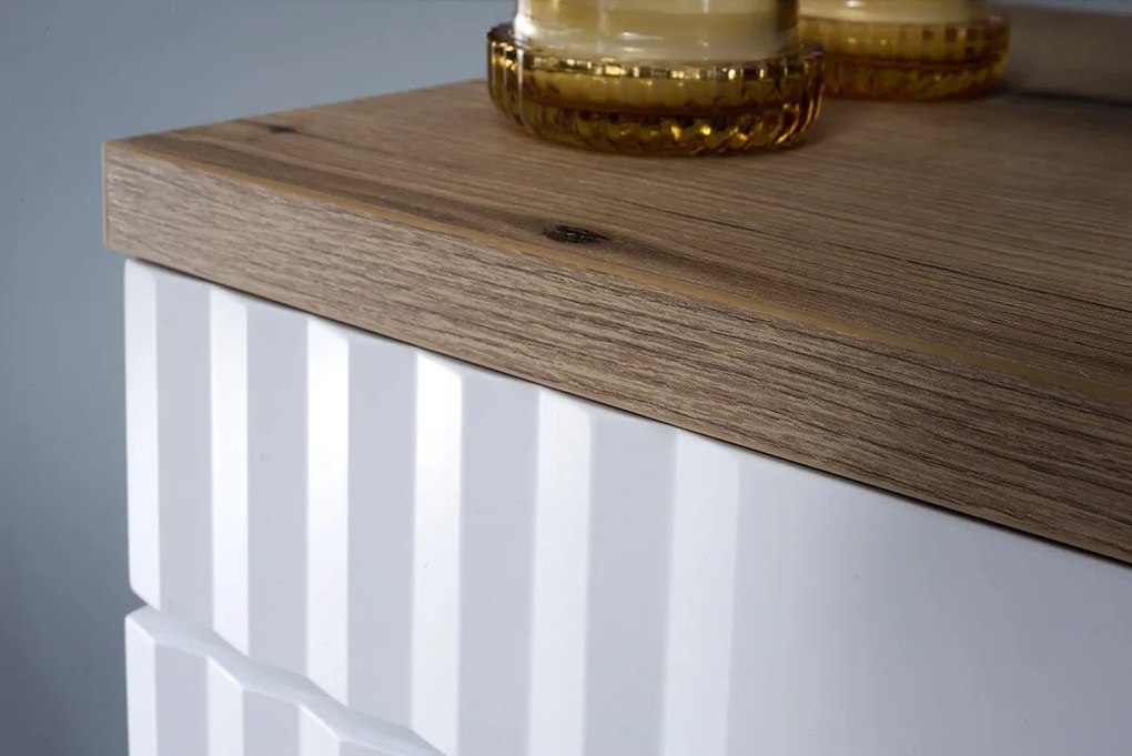 Koupelnová sestava Fiji se zápustnými umyvadly, skříňkami a zrcadly 120 cm bílá/dub coast evoke
