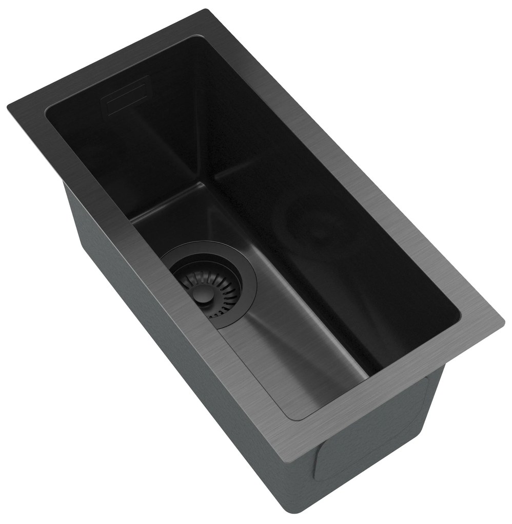 Gamma Gamma, 1-komorový oceľový drez 220x440x210 mm, čierna, GMA-S2244-BK