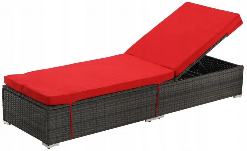 Záhradné lehátko Garden Line ABI3555 - červené