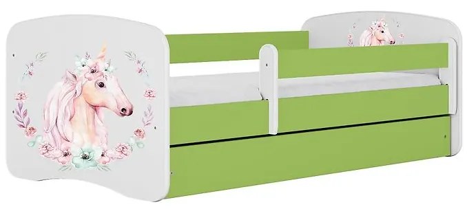 Detská Posteľ. Babydreams+Sz+M zelená 70x140 Kôň