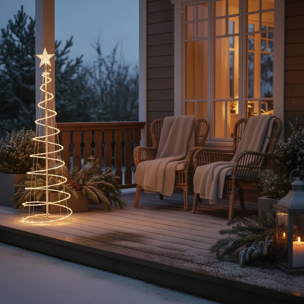 Vianočný stromček biely vrátane LED IP44 - Puno