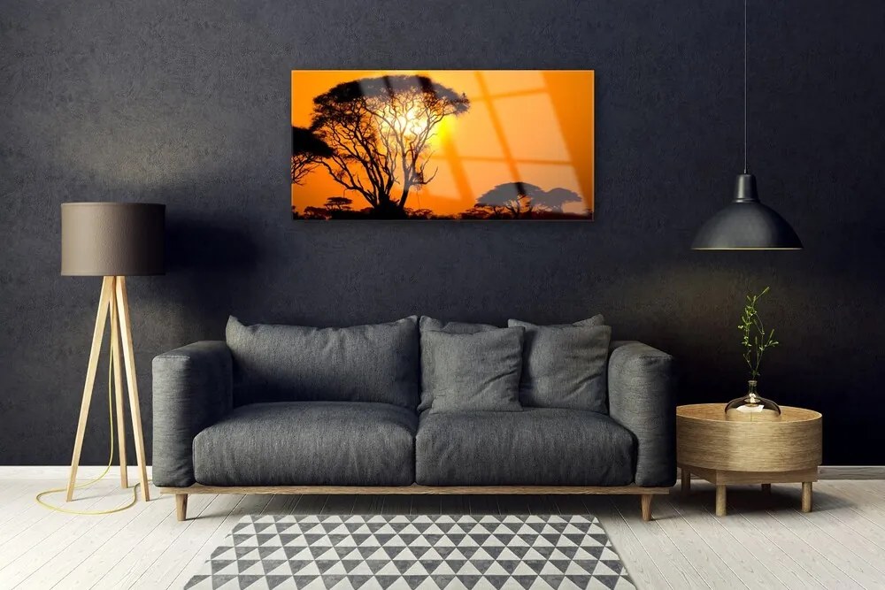 Obraz na skle Strom slnko príroda 140x70 cm