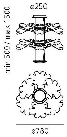 Artemide 1628110APP - LED Stm. luster na lanku CHLOROPHILIA LED/44W/230V 3000K