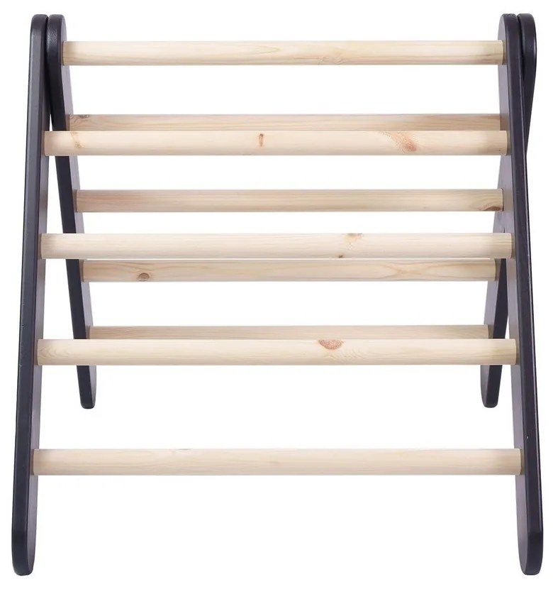Čierny pikler trojuholník z borovicového dreva 60x60x60 cm Montessori – Meowbaby