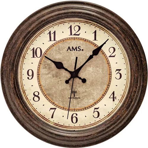 Retro nástenné hodiny AMS 5544 riadené rádiovým signálom – 28 cm