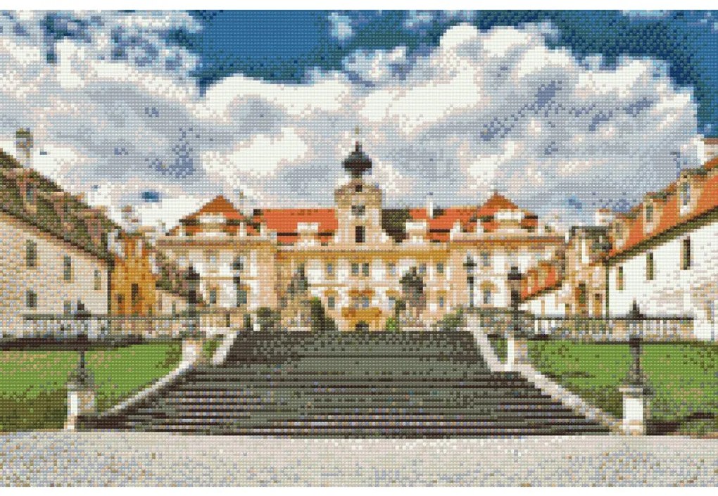 Gario Diamantové maľovanie Zámok Valtice Rozmery: 80 x 60 cm, Rámovanie: S vnútorným rámom, Diamanty: Štvorcové