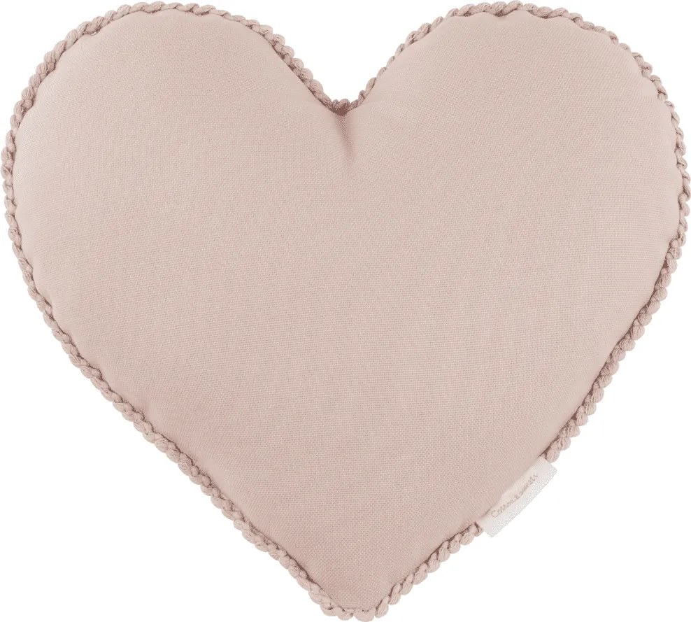 Boho vankúš srdca s bublinkami púdrovo ružová 44 cm