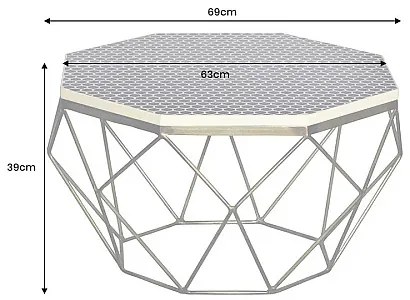 Konferenčný stôl Diamond 45215 Ø70cm Mosadz  - Komfort-nábytok