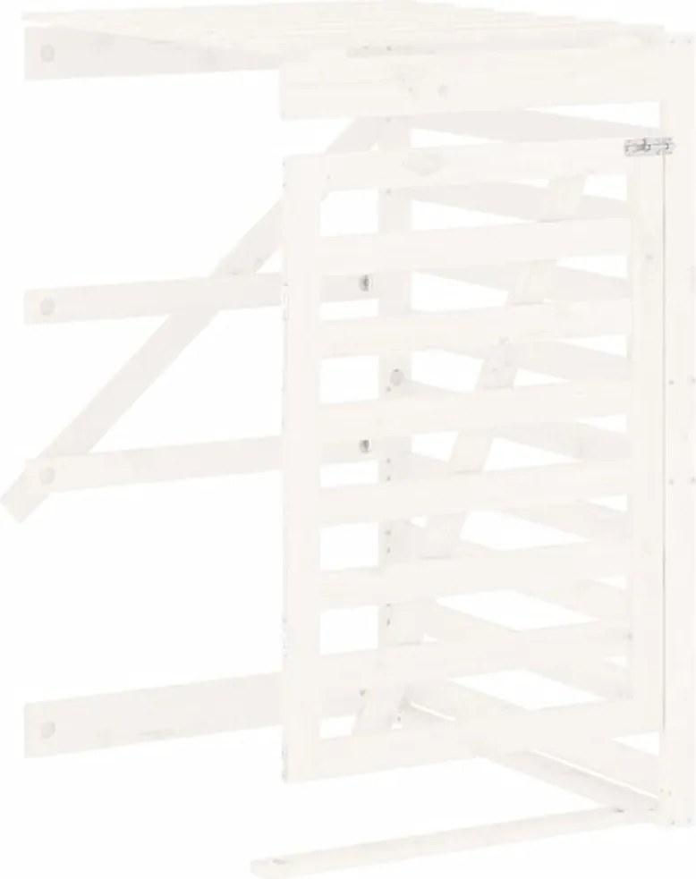 vidaXL Predĺženie ma úložný box na odpadkový kôš biele masív. borovica