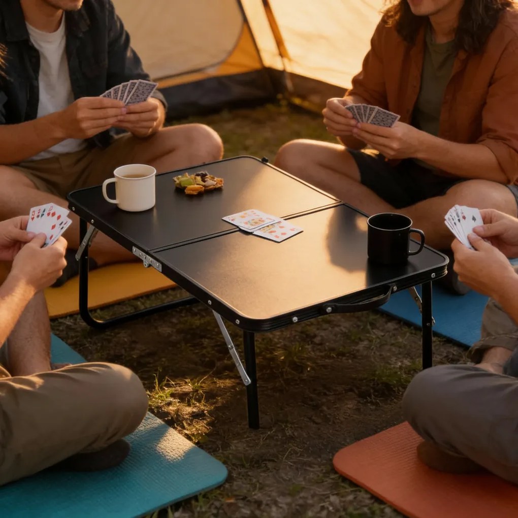 Garden Line SKLADACÍ TURISTICKÝ STÔL, ČIERNY, 60x40x26,5 CM *3248