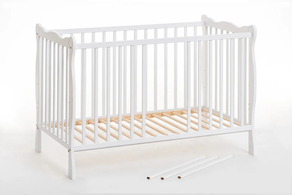 Detská postieľka 60 cm Adria II 26 WW BA+M (biela) (s matracom). Akcia -22%. Vlastná spoľahlivá doprava až k Vám domov. 1024541