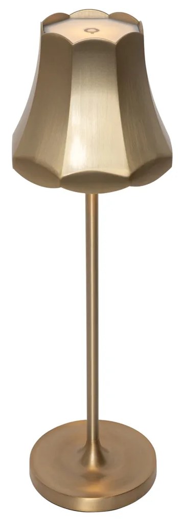 Retro stolná lampa zlatá nabíjateľná IP44 - Granny