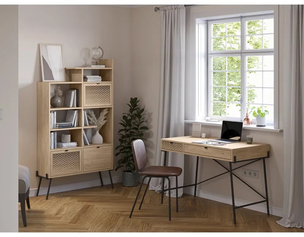 Knižnica v dekore duba v prírodnej farbe 95x170 cm Ecrin – Marckeric