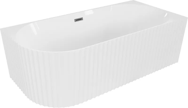 Mexen Gia Rohová Vaňa Pravá 170x80 Bílý Lesk Prepad Gun Gray