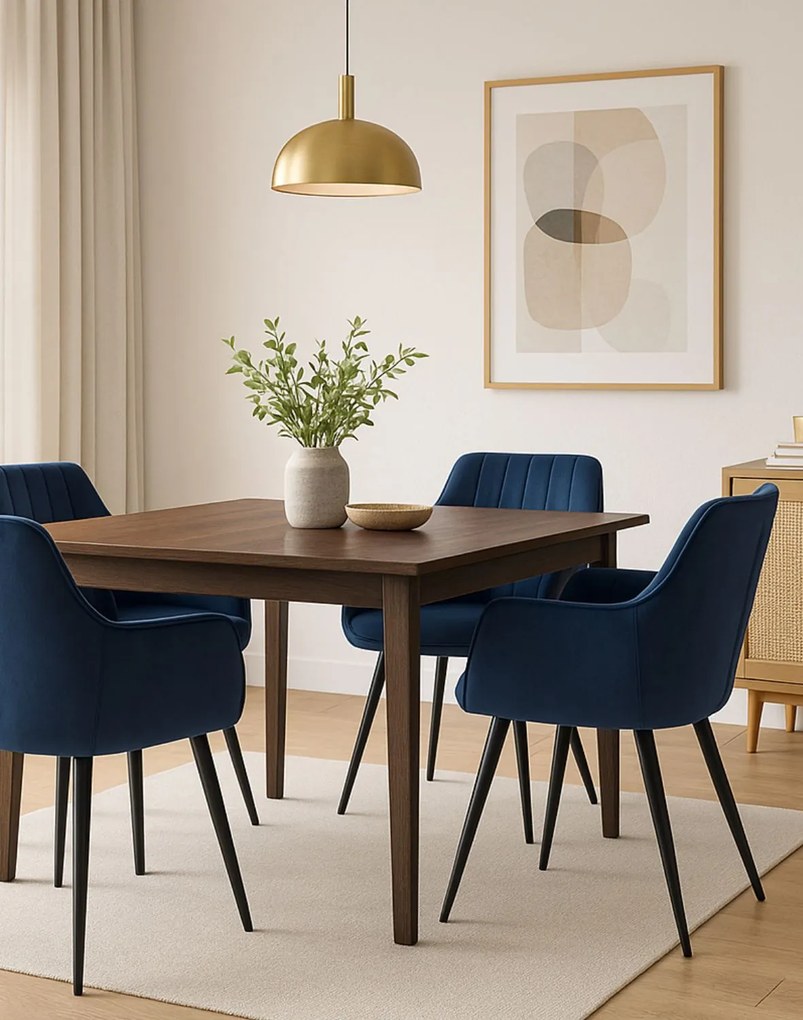 Stolička Apple Velvet tmavomodrá