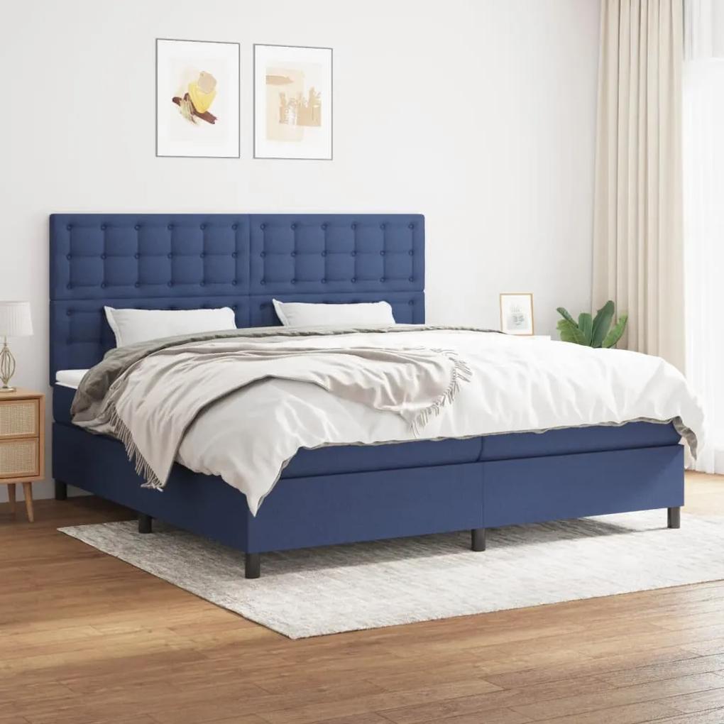 Boxspring posteľ s matracom modrá 200x200 cm látka 3142127