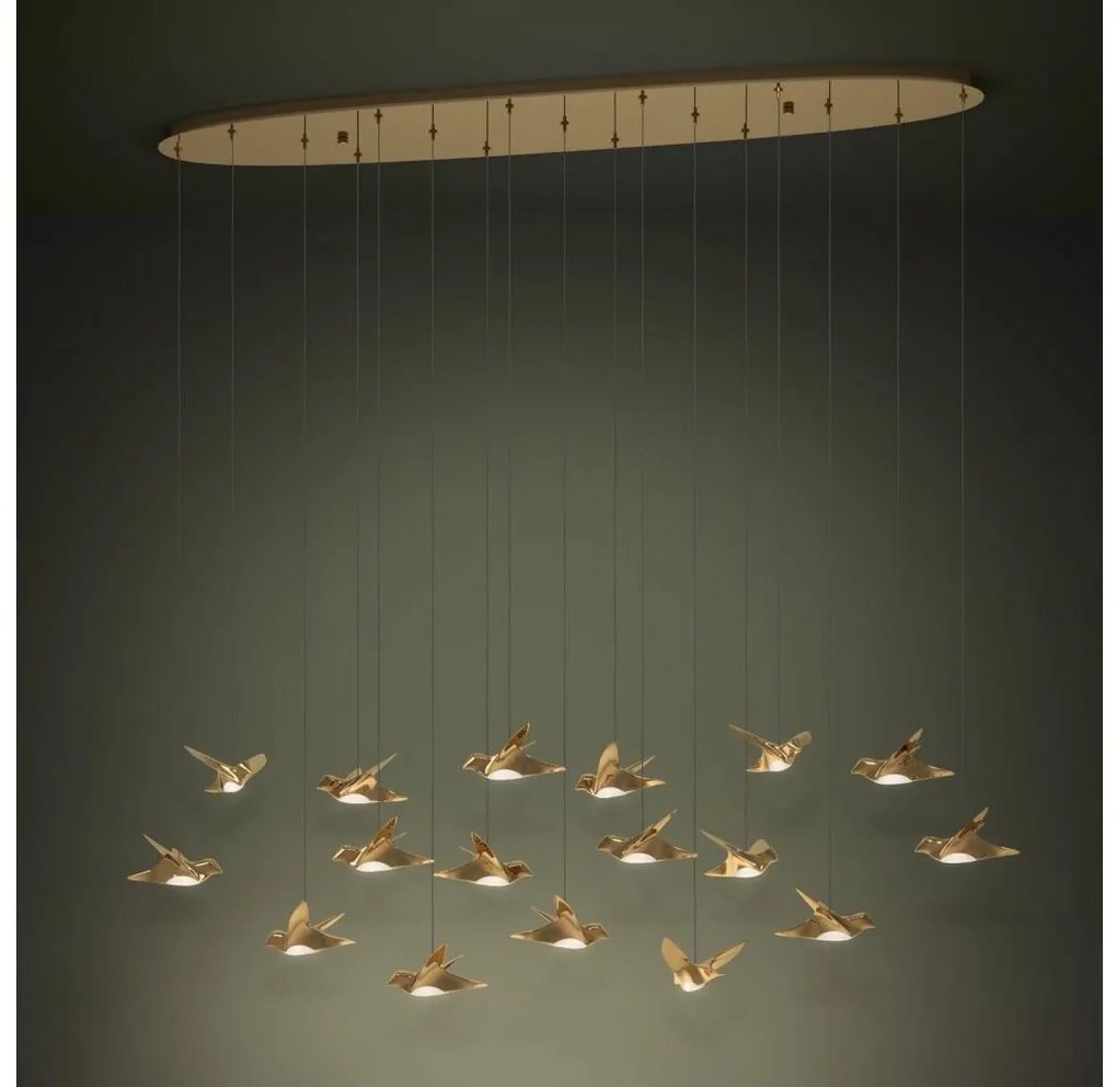 Eglo 390399 - LED Stmievateľný luster na lanku PARATEBUENO 17xLED/3W/230V zlatá