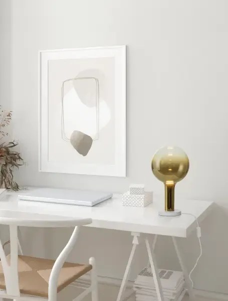 LED stmievateľná zlatá stolná lampa Nostos