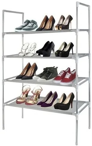 Botník pre 12 párov topánok, isot5626, strieborný