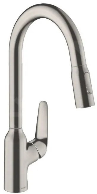 Hansgrohe Focus M42, drezová batéria M429-H220 s výsuvnou spŕškou, vzhľad nehrdzavejúcej ocele, HAN-71800800