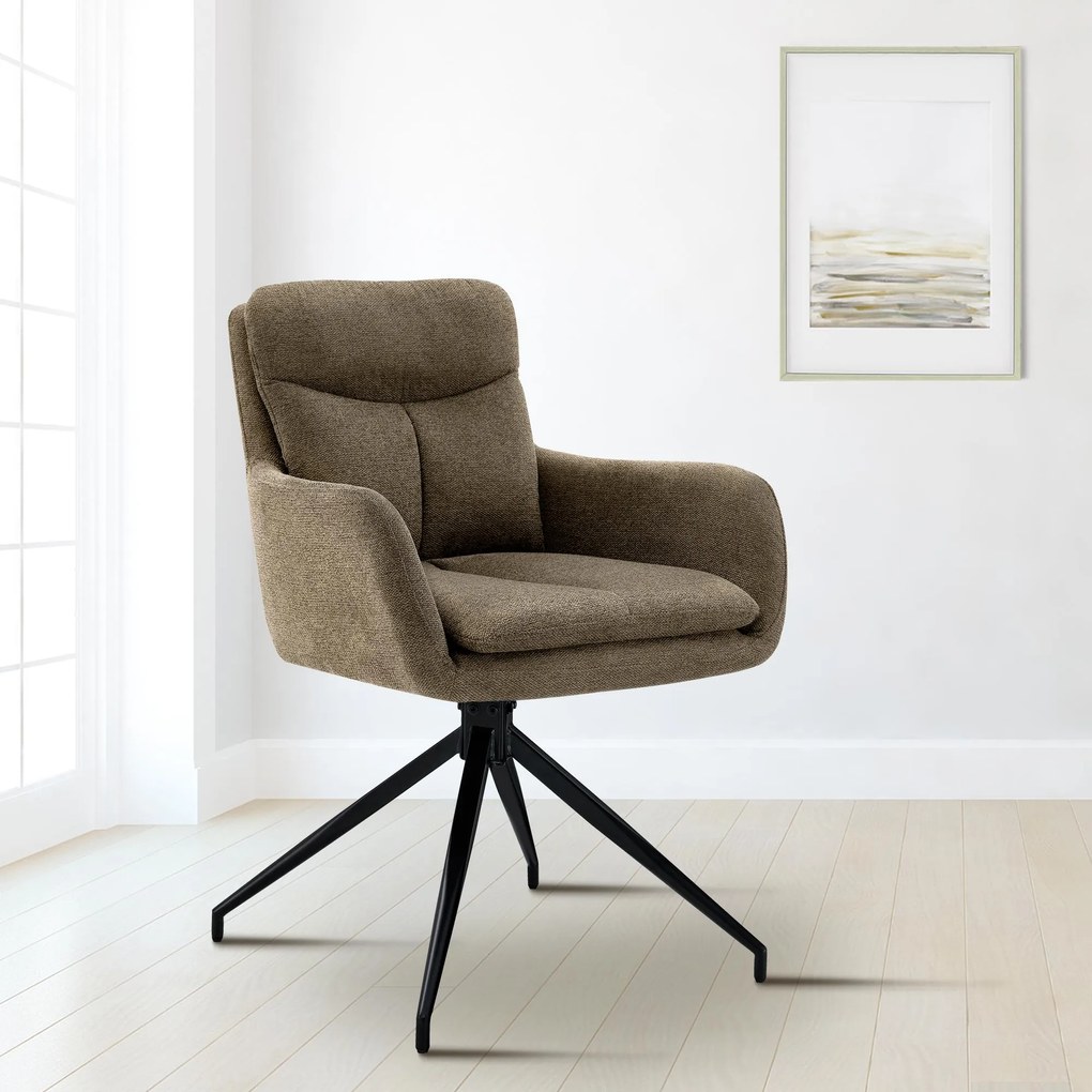 Jedálenská stolička Somers - látka - hnedá