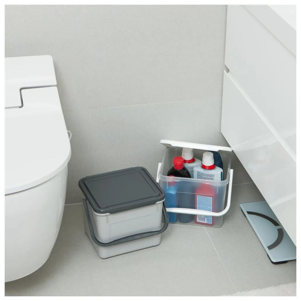 Rotho Nádoba na prací prášok, granule alebo bioodpad – 4,5l DETERGENT sivý