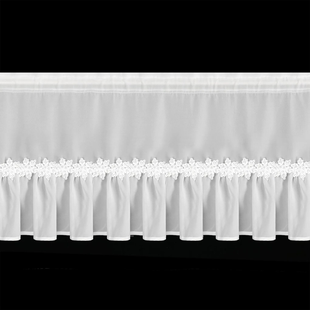 KRÁTKA VIANOČNÁ ZÁCLONA NA PÁSKE FLAKE 150X40 CM BIELA