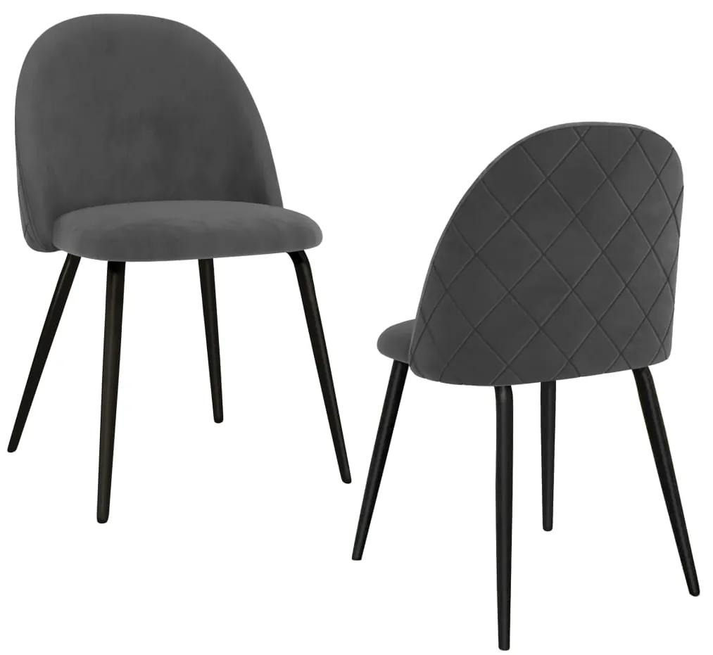 Jedálenské stoličky 2 ks, sivé, látka
