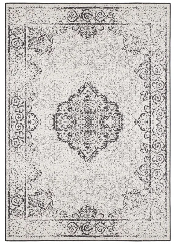 Kusový koberec Twin Supreme 103868 Black / Cream – na von aj na doma, 120x170, čiernobiela, chodba / predsieň, Hanse Home