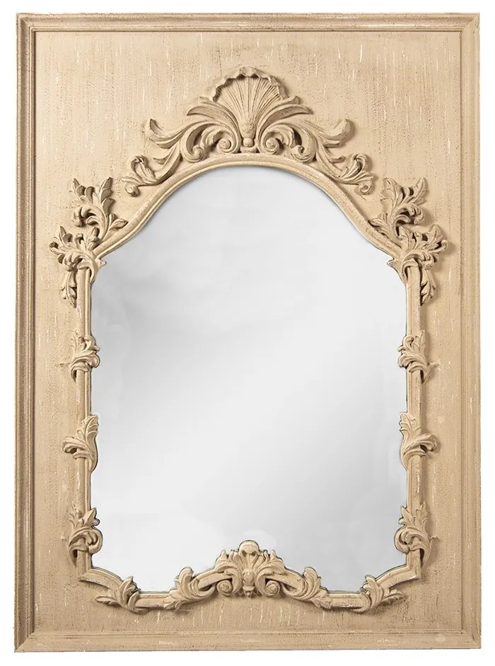 Svetlohnedé nástenné zrkadlo s ornamentmi Frannie - 95*130 cm