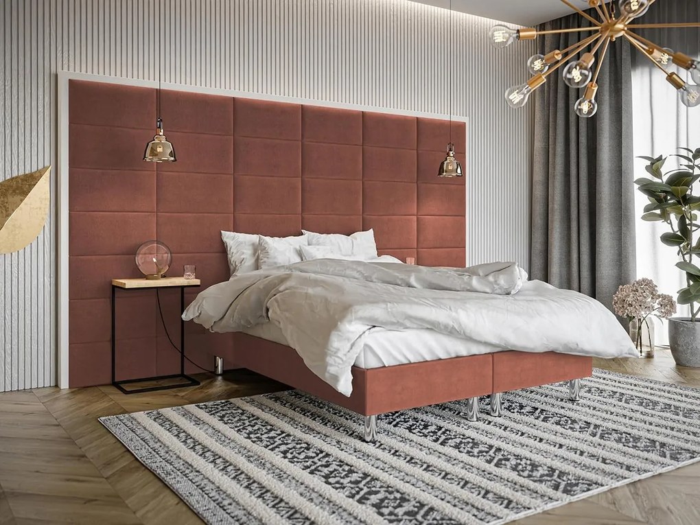 Čalúnená manželská posteľ Estelle B, Dostupné poťahy: ekokoža Soft 017 (biela), Rozmer postele: 140x200