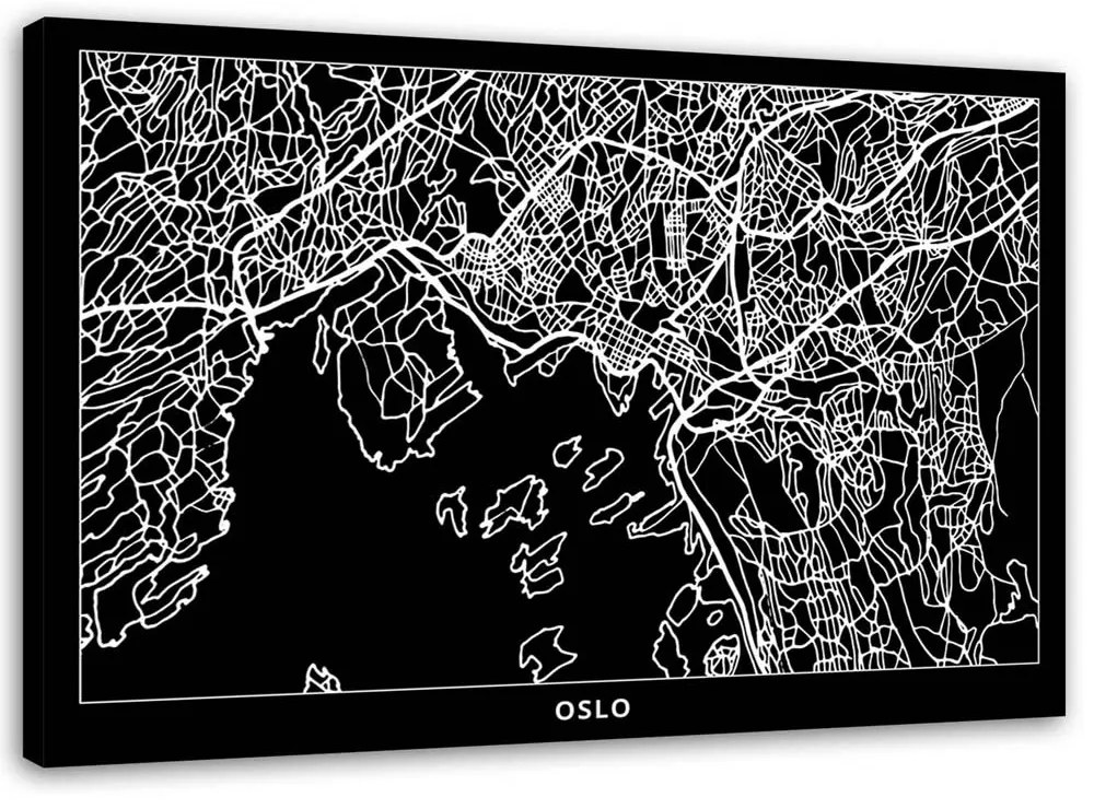 Gario Obraz na plátne Plán mesta Oslo Rozmery: 60 x 40 cm
