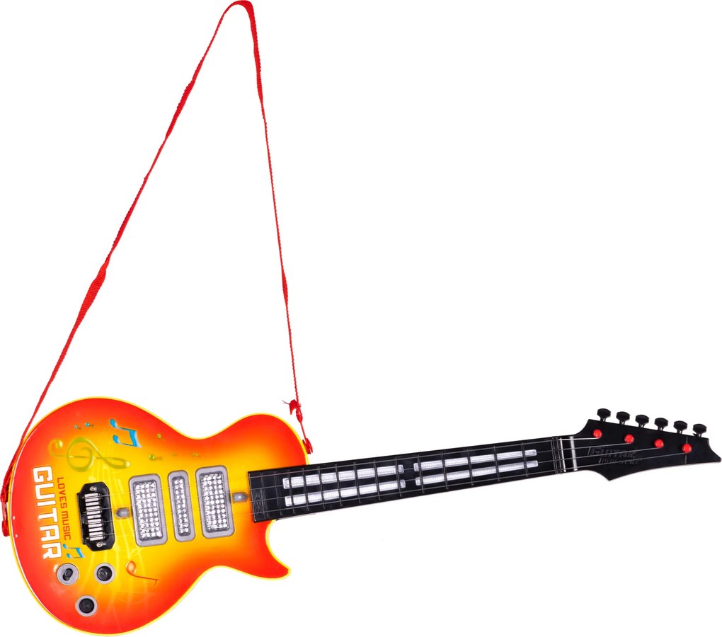 MULTISTORE Detská rocková gitara s LED, infračerveným senzorom a 8 melódiami pre deti 3+