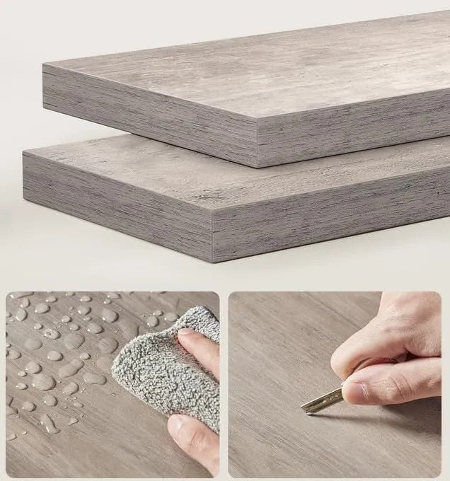 Nástenná rohová polica Vasagle Claire sivá