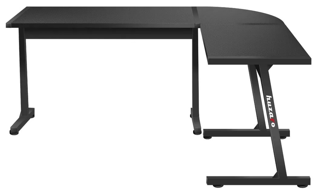 Priestranný rohový stôl HERO 6.0 v čiernej farbe