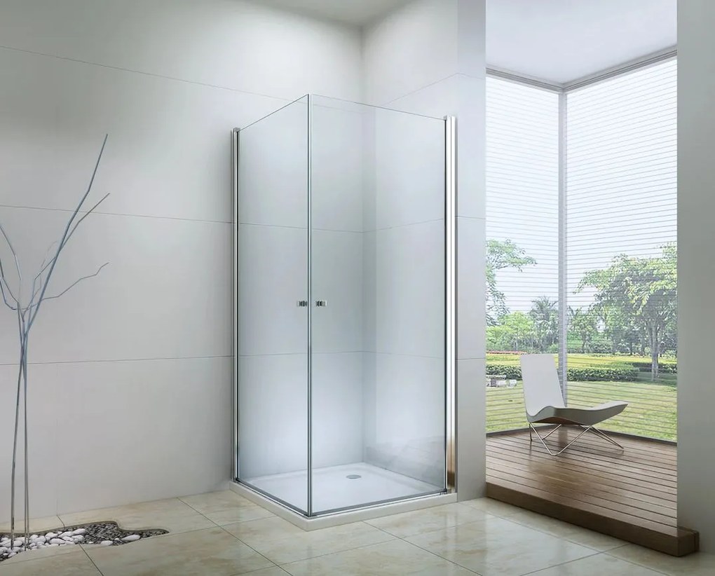 Mexen PRETORIA DUO sprchovací kút 80x100cm, 6mm sklo, chrómový profil-číre sklo, 852-080-100-02-00