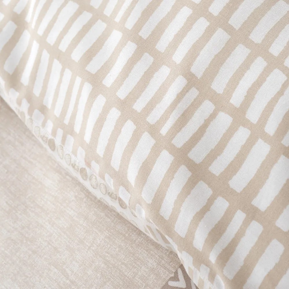 Béžové obliečky na jednolôžko 135x200 cm Larsson Geo – Catherine Lansfield