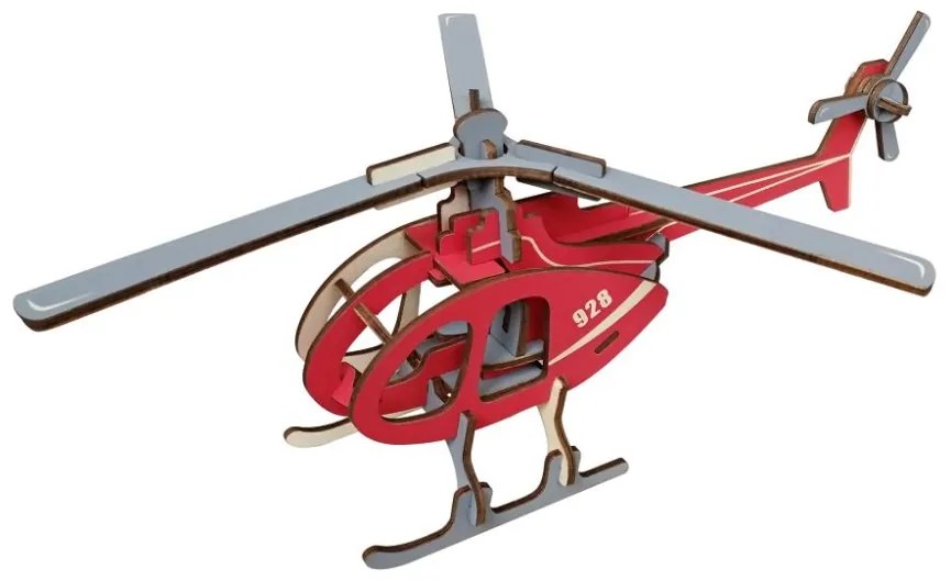 Woodcraft Drevené 3D puzzle Vrtuľník