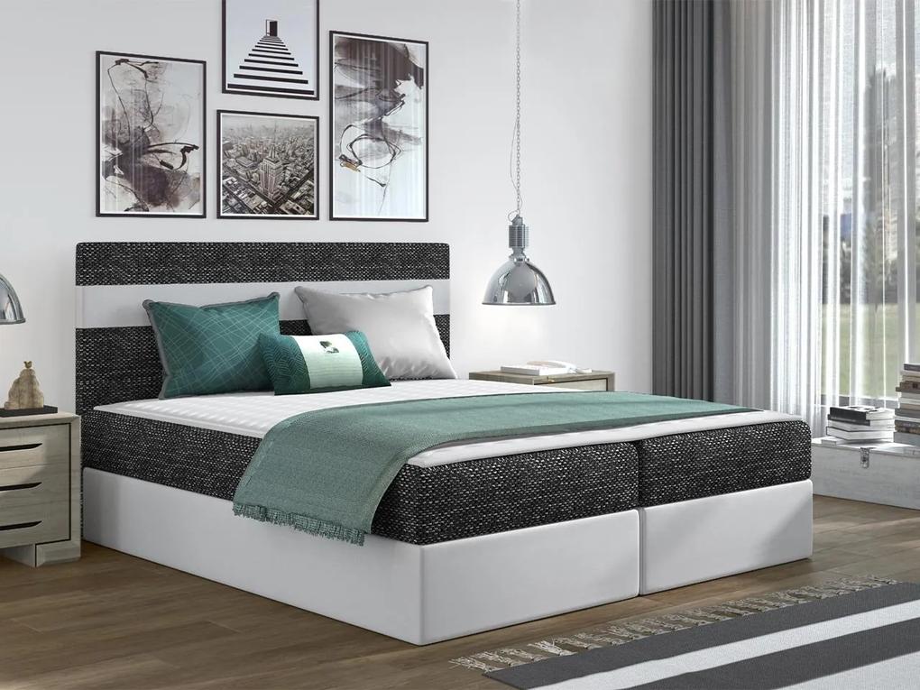 Kontinentálna posteľ Friesia, Rozmer postele: 160x200, Dostupné poťahy: Lawa 06 + ekokoža Soft 017