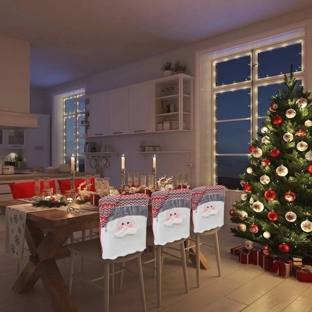 Sada 2 ks potahů na židle Merry Christmas Santa vícebarevná